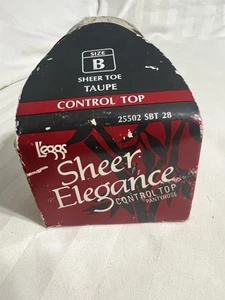 Collant top L'eggs Sheer Elegance Control taglia B punta trasparente ~ TAUPE 25502 ~ nuovo con scatola - Foto 1 di 7