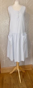VINTAGE ST MICHAEL M&S CANDY STRIPE COTTAGECORE TEA MIDI DRESS 14 - Picture 1 of 9