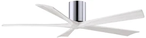 60" Matthews Irene-5H Chrome and White Hugger Ceiling Fan with Remote - Picture 1 of 1