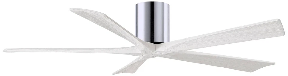 60" Matthews Irene-5H Chrome and White Hugger Ceiling Fan with Remote - Image 1 of 1