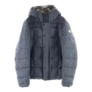 Moncler Guyenne Camouflage Camo Pattern Switched Wool Hooded Zip Up Down Used ff - Picture 1 of 8