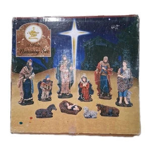 Belén Vintage Nochebuena 10 Piezas Colores Brillantes Vibrantes Cristiano... - Imagen 1 de 9