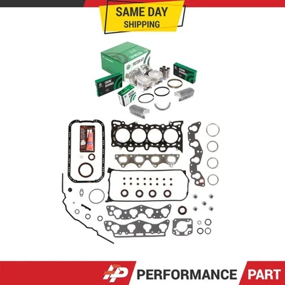 Full Gasket Set Pistons Bearings Fit Honda Civic Del Sol 1.6L D16Y5 D16Y7 D16Y8 - Image 1 of 4