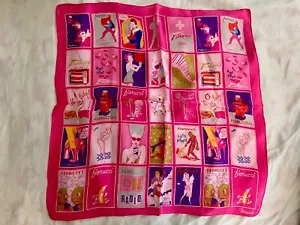 Fiorucci 100% Silk Scarf - Pink, 51x52cm - Pop Art Design, Excellent Condition - Picture 1 of 5