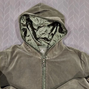 Jones New York Sport Velour Hoodie mit Reißverschluss GRÜN Damen 1X Vintage - Bild 1 von 14