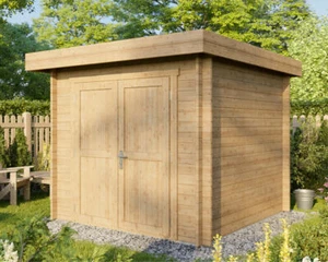 Gartenhaus Gerätehaus Holzhaus Blockhaus 2,5x2,5m 28mm imprägniert - Bild 1 von 6