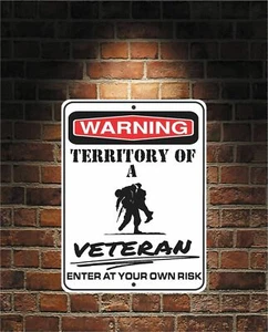 Letrero de aluminio pretaladrado 9x12 territorio de advertencia de un veterano envío gratuito a EE. UU.  - Imagen 1 de 1