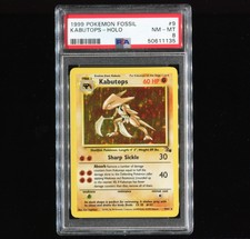 PSA 8 NM MINT - 1999 Fossil - Kabutops Holo 9/62 - WOTC Unlimited Base Edition