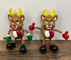 Vintage 4.5" Reindeer Bendable Figure Hang Ornaments Bendy Rudolph Christmas
