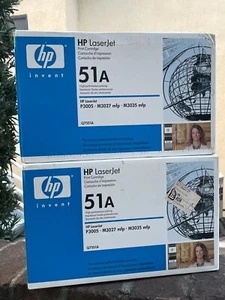 SET 2 ORIGINAL HP Q7551A SCHWARZE TONERKASSETTE - VERSIEGELTE BOX - HP 51A - Bild 1 von 6