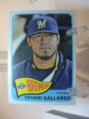 2014 Topps Heritage  #349 - Yovani Gallardo - Milwaukee Brewers  14-221 - Image 1 of 2