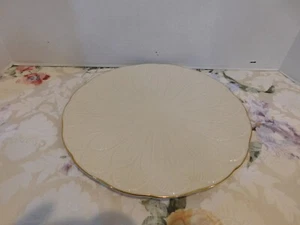 Lenox 12" Round Plate Embossed Feathers Serving/Cake Plate - Picture 1 of 4
