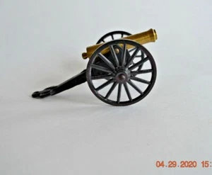 Antique Vintage Brass/Cast Iron Mini Cannon with Iron Base  - Picture 1 of 6