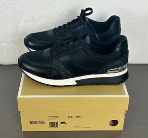 Michael Kors Women's Black Andi Trainer Faux Leather Sneakers Size 9M NWB - Picture 1 of 19
