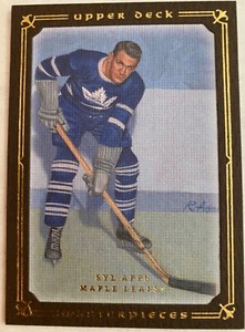 Syl Apps UD Masterpieces 2008-09 # 6 Brown Border HOF Excellent Condition