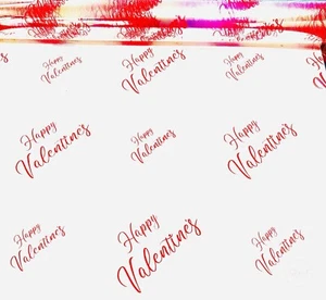 ShredAstic® Happy Valentines red Script Cellophane Film Wrap / 3m Red Ribbon - Picture 1 of 12
