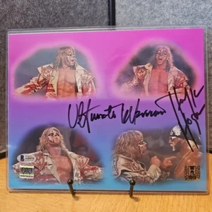 RARE WCW Ultimate Warrior Hulk Hogan Dual Signed Auto 8x10 Photo Beckett Cert - Picture 1 of 12