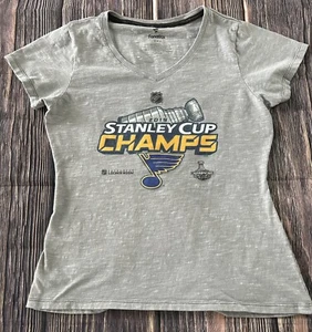 2019 St. Louis Blues Women’s Stanley Cup Champions V Neck Shirt NHL Free Ship - Picture 1 of 6