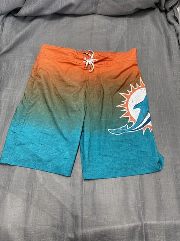 MIAMI DOLPHINS Swim Trunks Mens XXL 2XL Green White Orange NFL Cover