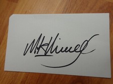 HAND SIGNED MARK KINSELLA AUTOGRAPH INDEX CARD ASTON VILLA CHARLTON ETC