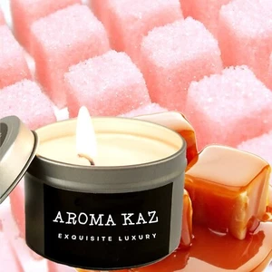 Pink Sugar Vanilla Caramel Eco Soy Tin Candles Clean Burn Vegan Pet Safe Cruelty - Picture 1 of 8
