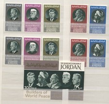 Giordania 1967 Pace nel mondo I serie cpl dentellata e non+BF integra MNH N2606