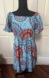 Boho Dress Women's Small Casual Flowy Pleated Loose Size S Beach Resort Cruise - Picture 1 of 8