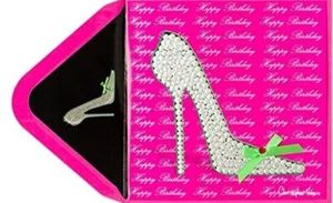 PAPYRUS GEMMED JUWELENBESETZTER BLING HIGH HEELS ABSATZ SCHUHKARTE - Bild 1 von 3