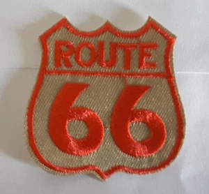 ROUTE 66 IRON ON SEW ON EMBROIDERE PATCH 5.5cm x 5.5cm MC BIKER HIGHWAY USA - Bild 1 von 1