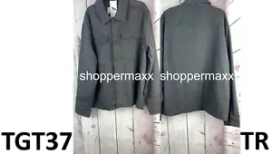 Men's Solid Woven Shirt Jacket - Goodfellow & Co, Black, Size X-Large - Picture 1 of 4
