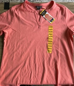 Eddie Bauer Outdoor Women's Soft Easy Fit S/S V Neck Tee Shell Pink NWT Sz M - Picture 1 of 6