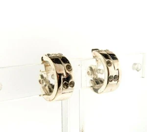 Monet Clip On Hoop Earrings Silver Crystal - Picture 1 of 8