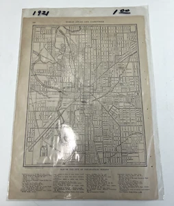 World Atlas and Gazetteer Map Of The City Of Indianapolis, Indiana 1921 - Picture 1 of 4