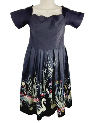 Youth Girls NEW Black Swan Swing Dress, Fit & Flair Sweetheart Neckline Design M - Image 1 of 4