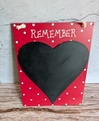 Heart Chalkboard Polka Dot Kitchen Wedding Seating Planner REMEMBER list - Image 1 of 3