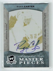 07-08 UD Upper Deck The Cup  Ryan Carter  1/1  Printing Plate  Rookie  Auto