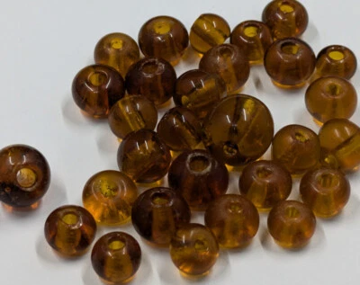 29 piezas Antiguo Vidrio Ámbar Transparente Formado a Mano Cuentas Tamaños Regulares Pantalla de Lámpara WB1-76 Foto 1 de 4