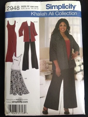 Pattern Simplicity 2948 Khaliah Ali knit dress or top, jacket skirt pants - Image 1 of 2