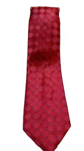 Twenty Dollar Tie Red With Blue Diamonds Hand Made 100% Silk Tie LONG 65" x 3.5" - Picture 1 of 4