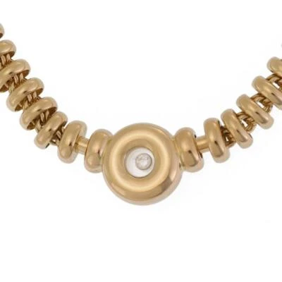 Collar Elegante Colgante Redondo Chopard Happy Diamond Oro Amarillo 18k Foto 1 de 4