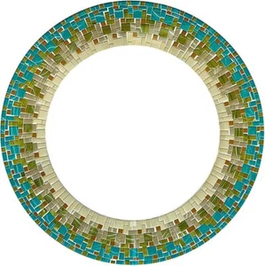 Zorigs Mirror Wall Art Décor – Handcrafted Decorative Wall Round Mirror, Sea Blu - Picture 1 of 4