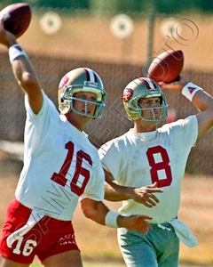JOE MONTANA & STEVE YOUNG SAN FRANCISCO 49ERS 8X10 PHOTO - Picture 1 of 1