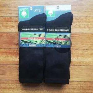 6 Prs 11-14 REAL 90% BAMBOO WORK SOCKS Men Heavy Duty Premium Thick BLACK - Picture 1 of 8