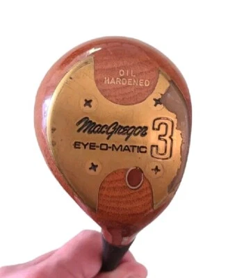MacGregor Eye-O-Matic 3 Wood RH Dynamic Stiff Steel Oil Hardened Vintage - Image 1 of 4
