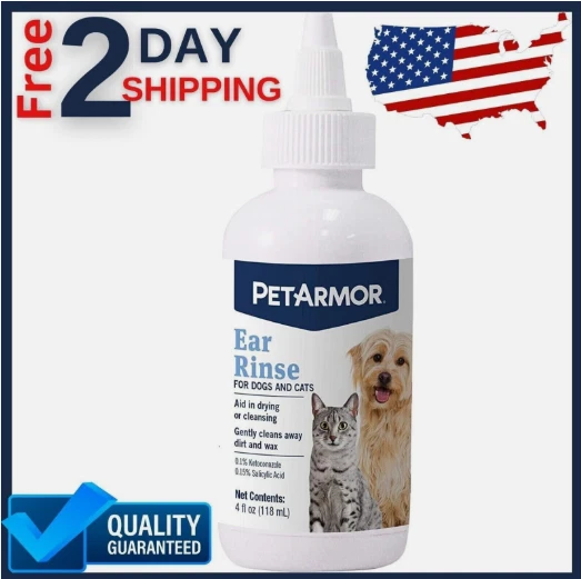 Ear Rinse for Dogs & Cats, 4 oz, Cleans Dirt, Yeast, Wax, and Bacteria from Pet' - Image 1 of 1