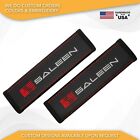 Custom Logo Embroidery Vegan Leather Car Seat Belt Covers Fit Saleen Gray
