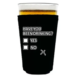 Hast du getrunken? Ja oder Nein Neopren faltbares Pint Glas Coolie - Bild 1 von 9