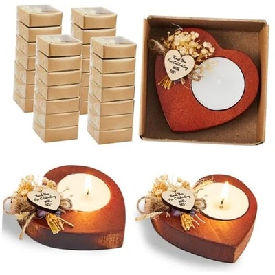 Piezas Velas Rústicas Favores de Ducha de Novia Favores de Boda Fiesta 12 Color Madera Profunda Foto 1 de 4