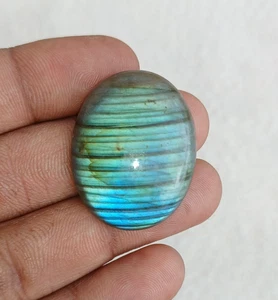 Cabochon ovale multi labradorite naturale 31x24,5x6 mm circa 38,70 ct AMJ97 - Foto 1 di 5