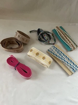 Lot Vintage Assorted Embroidered Fabric Trim 60’s & 70’s MCM - Image 1 of 4